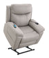 Chriki Light Gray Polished Microfiber Power Motion Recliner with Lift, Heating & Massage Chair FredCo