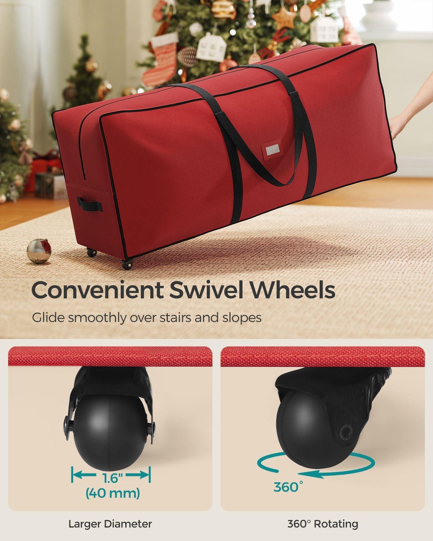 Christmas Tree Storage Bag with 1.6-Inch Wheels FredCo