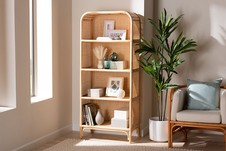 Chusi Natural Rattan Decorative Shelf FredCo