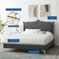 Clara Performance Velvet Queen Platform Bed, MOD-6592 FredCo