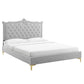 Clara Performance Velvet Queen Platform Bed, MOD-6592 FredCo