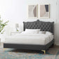Clara Performance Velvet Queen Platform Bed, MOD-6592 FredCo