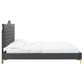 Clara Performance Velvet Queen Platform Bed, MOD-6592 FredCo