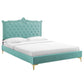 Clara Performance Velvet Queen Platform Bed, MOD-6592 FredCo