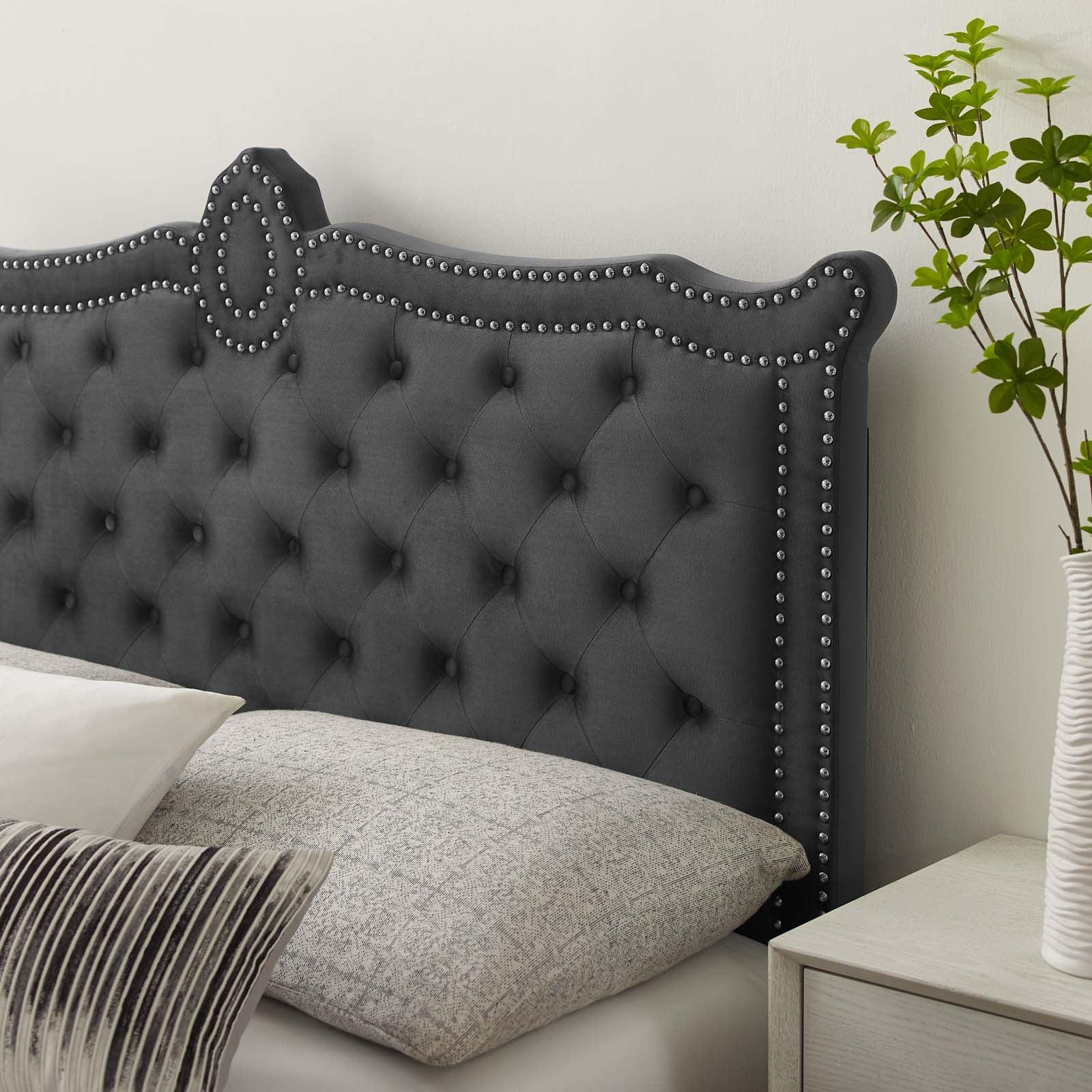 Clara Performance Velvet Queen Platform Bed, MOD-6594 FredCo