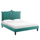 Clara Performance Velvet Queen Platform Bed, MOD-6594 FredCo