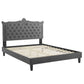 Clara Performance Velvet Queen Platform Bed, MOD-6594 FredCo