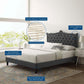 Clara Performance Velvet Queen Platform Bed, MOD-6594 FredCo