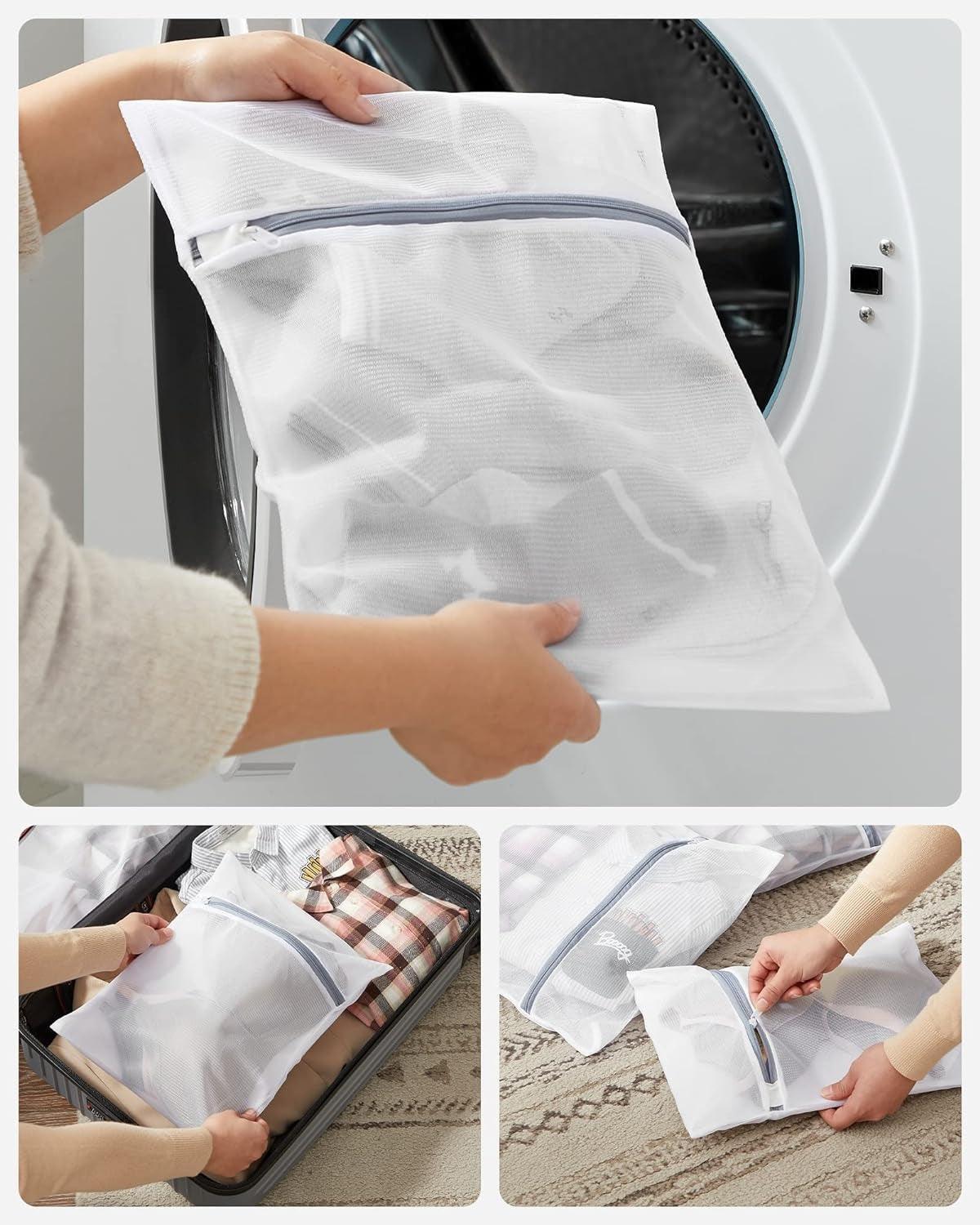 CLEAN Laundry Basket, Laundry Hamper with 2 Removable Liner Bags & 3 Mesh Laundry Bags, 90L Sturdy Tall Laundry Bin, Freestanding Clothes Hamper with Handles, for Bathroom Dorm FredCo