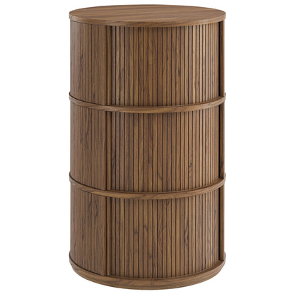 Clement Round Pedestal Stand Storage Table With Sliding Tambour Doors by Modway EEI-7344 FredCo