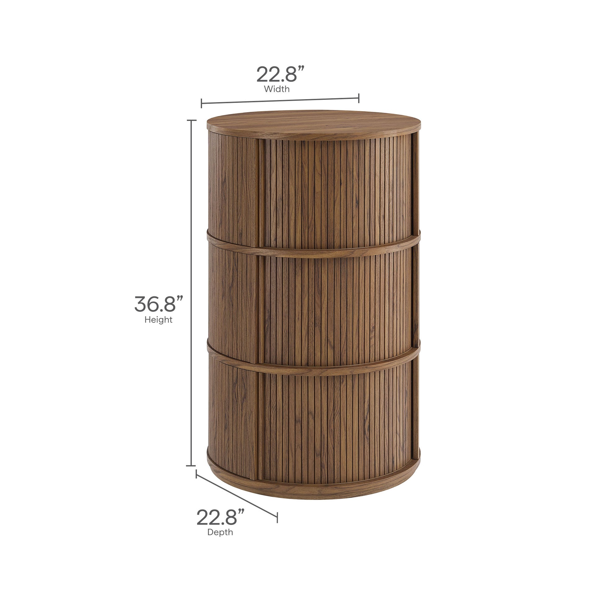 Clement Round Pedestal Stand Storage Table With Sliding Tambour Doors by Modway EEI-7344 FredCo