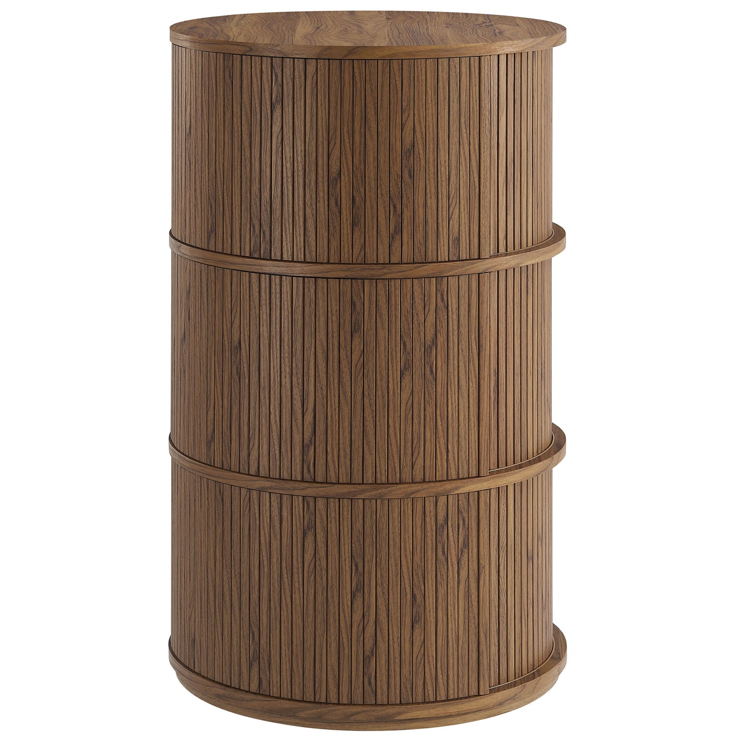 Clement Round Pedestal Stand Storage Table With Sliding Tambour Doors by Modway EEI-7344 FredCo