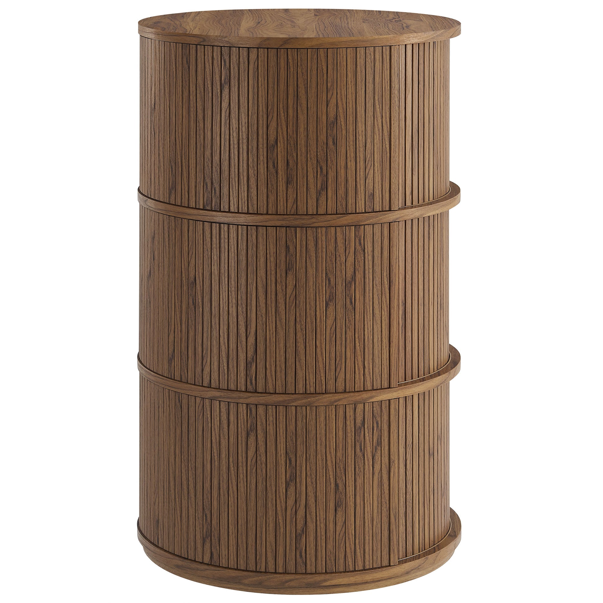 Clement Round Pedestal Stand Storage Table With Sliding Tambour Doors by Modway EEI-7344 FredCo