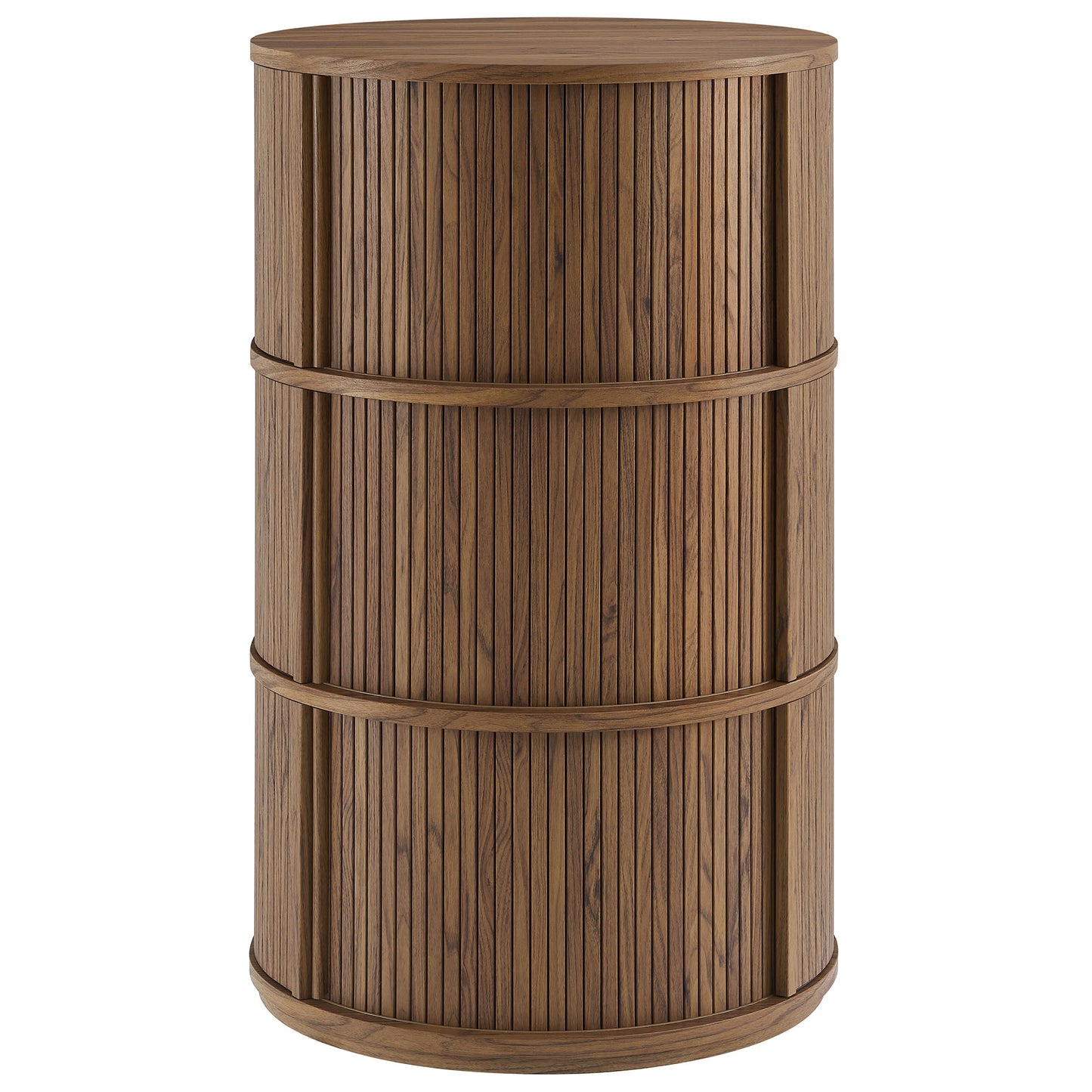 Clement Round Pedestal Stand Storage Table With Sliding Tambour Doors by Modway EEI-7344 FredCo