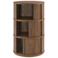 Clement Round Pedestal Stand Storage Table With Sliding Tambour Doors by Modway EEI-7344 FredCo