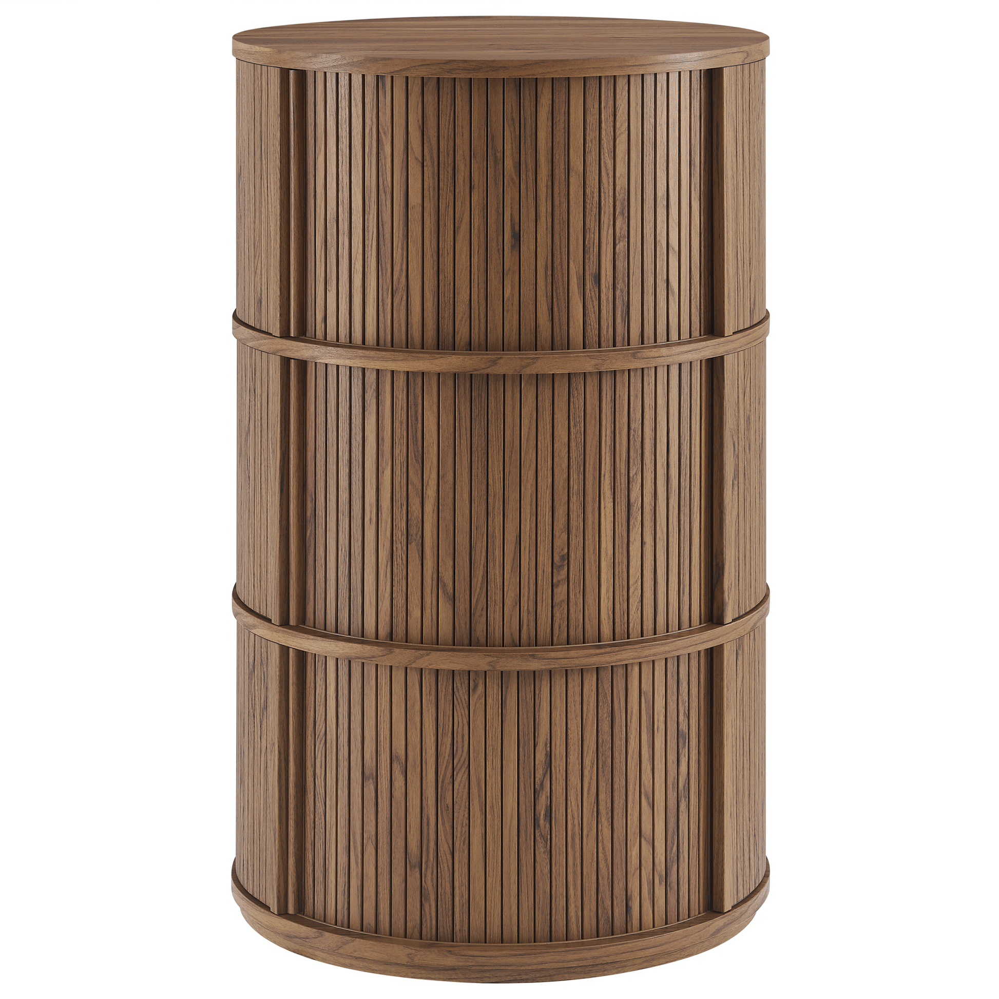 Clement Round Pedestal Stand Storage Table With Sliding Tambour Doors by Modway EEI-7344 FredCo