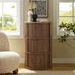 Clement Round Pedestal Stand Storage Table With Sliding Tambour Doors by Modway EEI-7344 FredCo