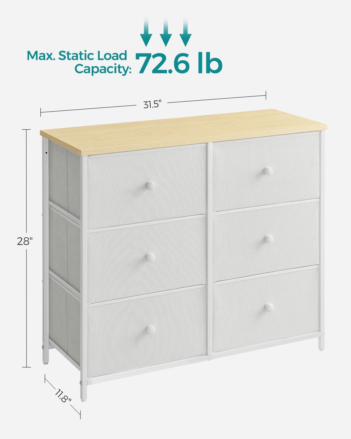 Closet Fabric Dresser with Metal Frame FredCo