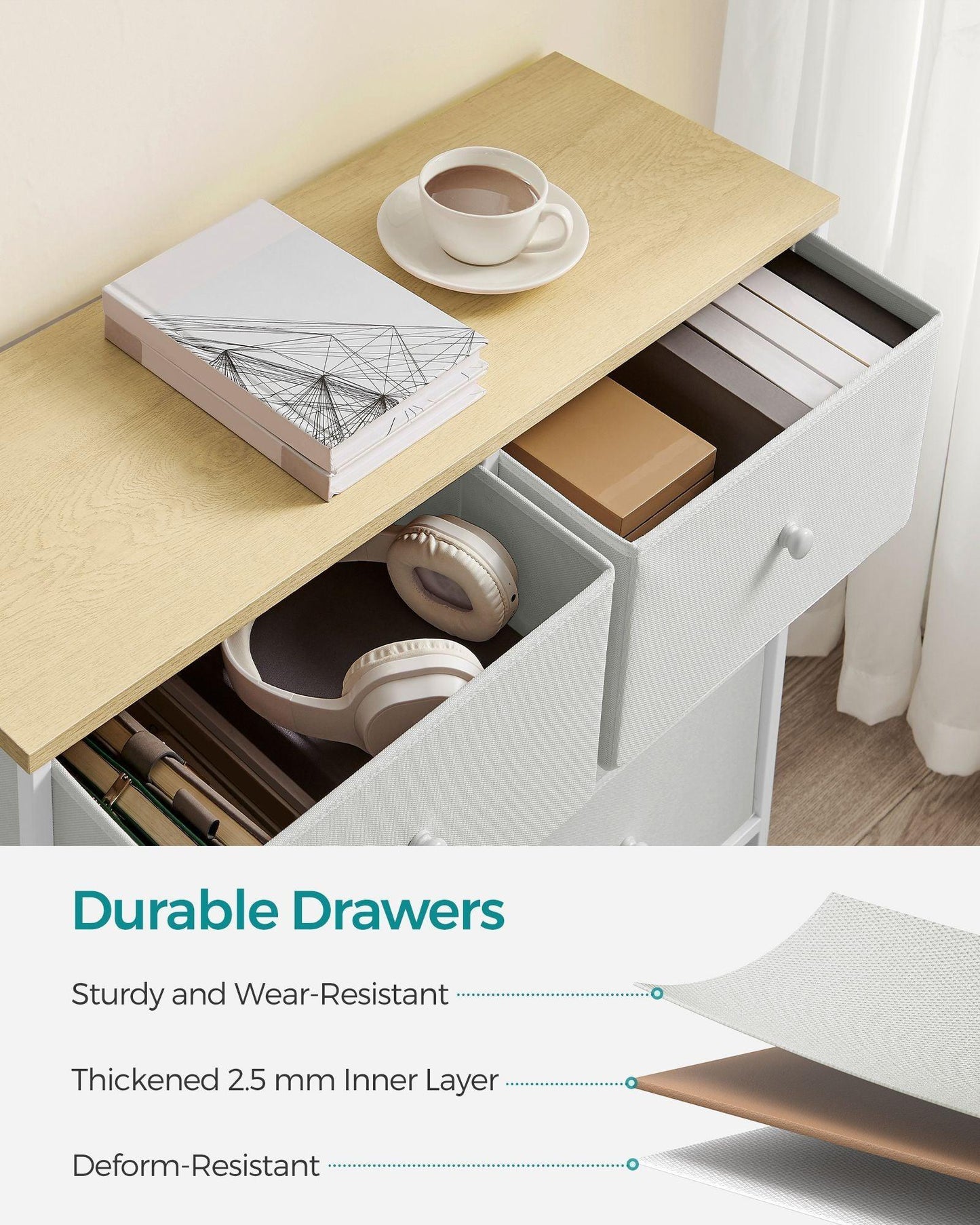 Closet Fabric Dresser with Metal Frame FredCo