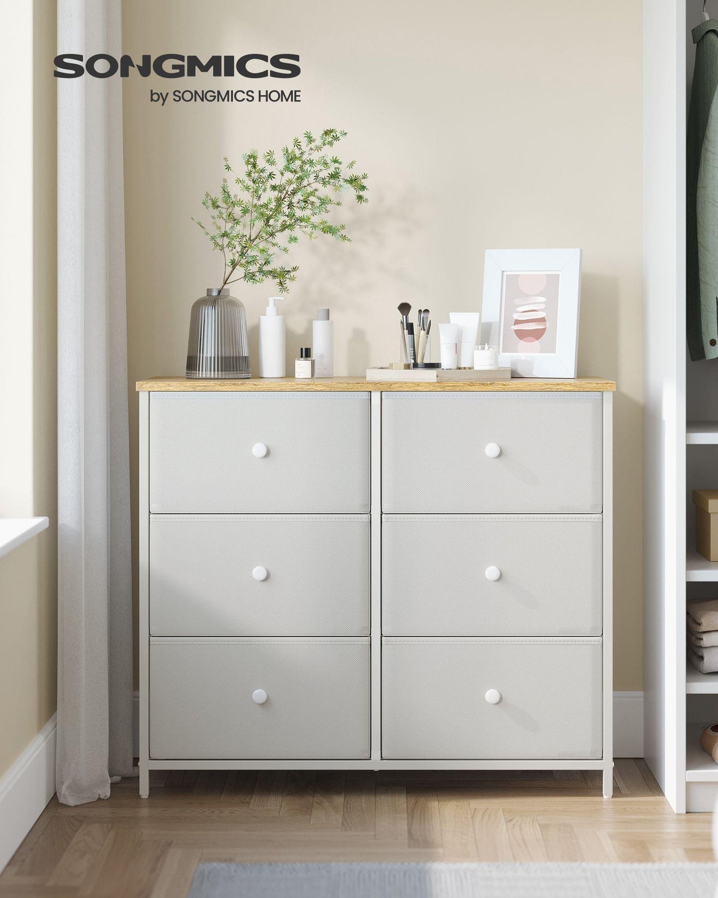 Closet Fabric Dresser with Metal Frame FredCo