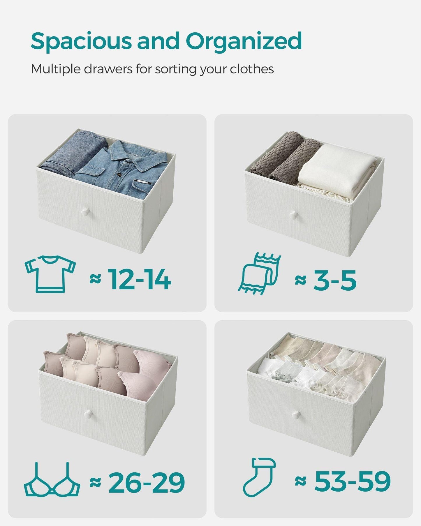 Closet Fabric Dresser with Metal Frame FredCo