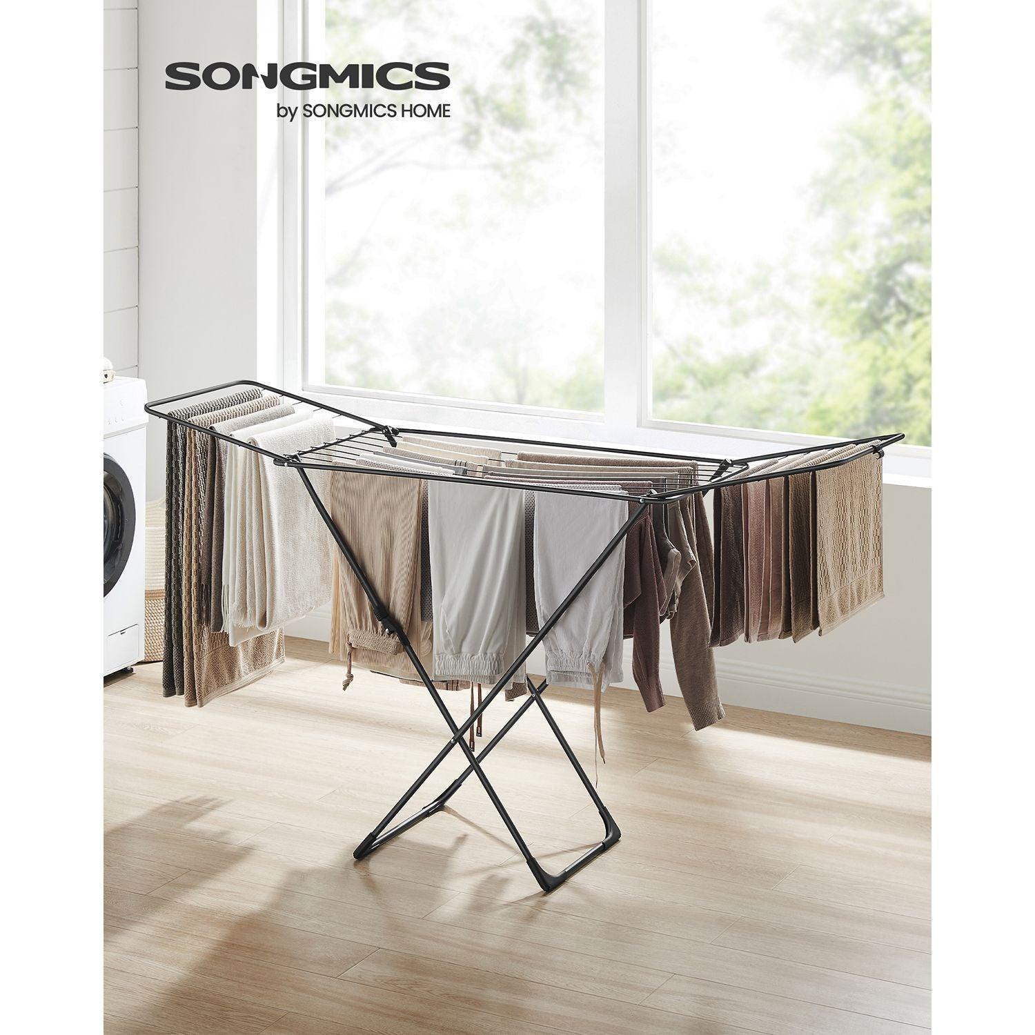 Clothes Drying Rack with Gullwings Black FredCo