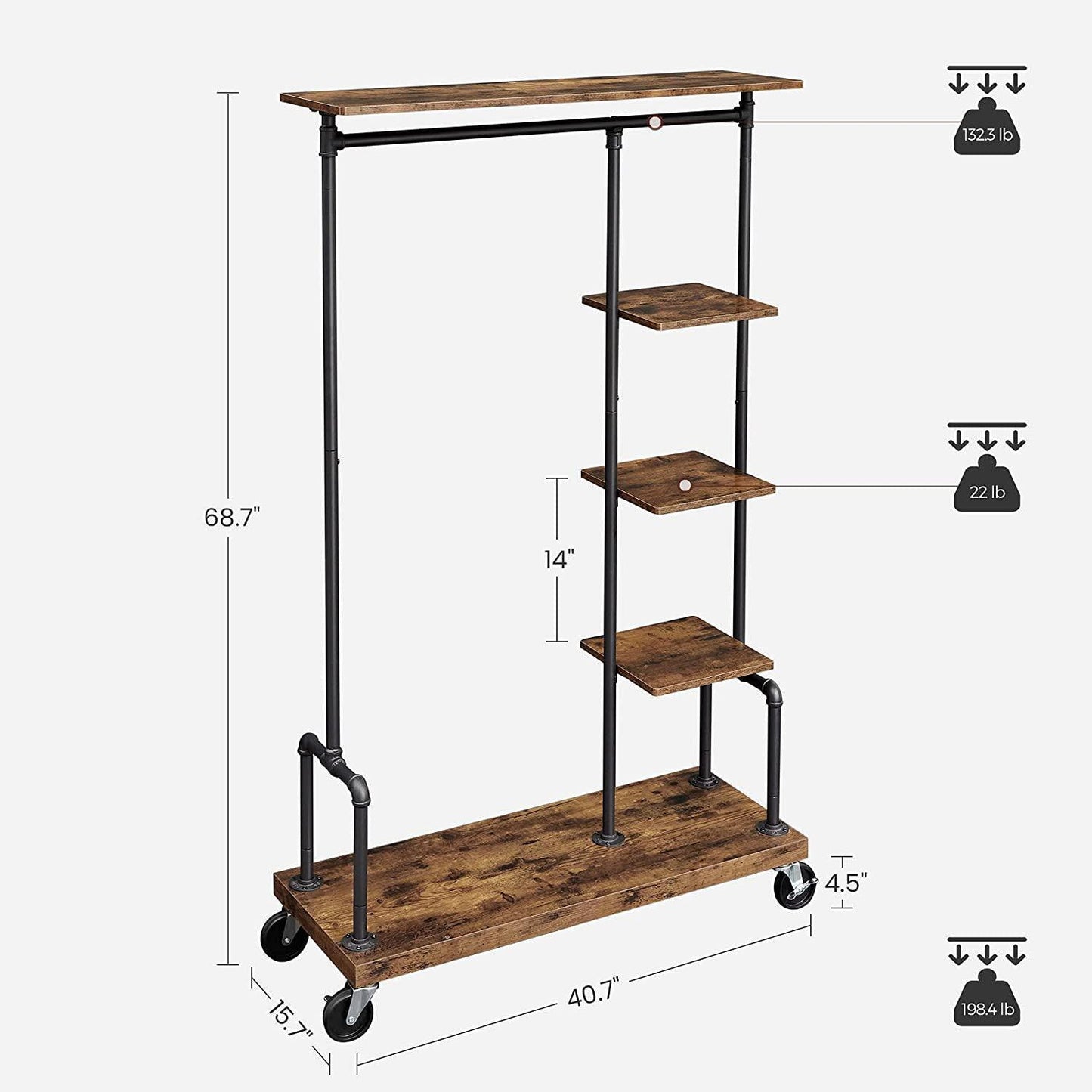 Clothes Rack on Wheels FredCo