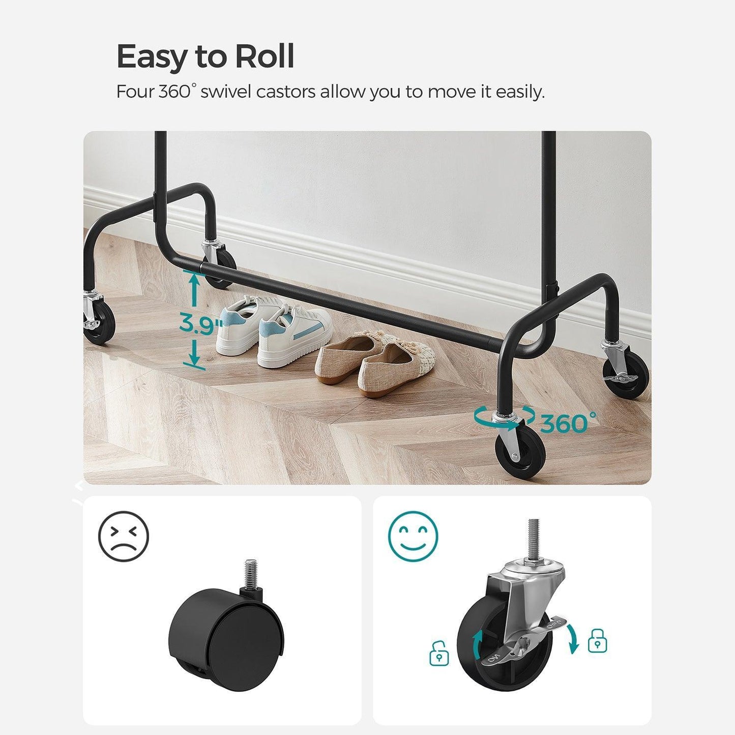 Clothes Rack with Wheels FredCo