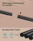 Clothes Rack with Wheels and Middle Rod Rustic Brown and Ink Black FredCo