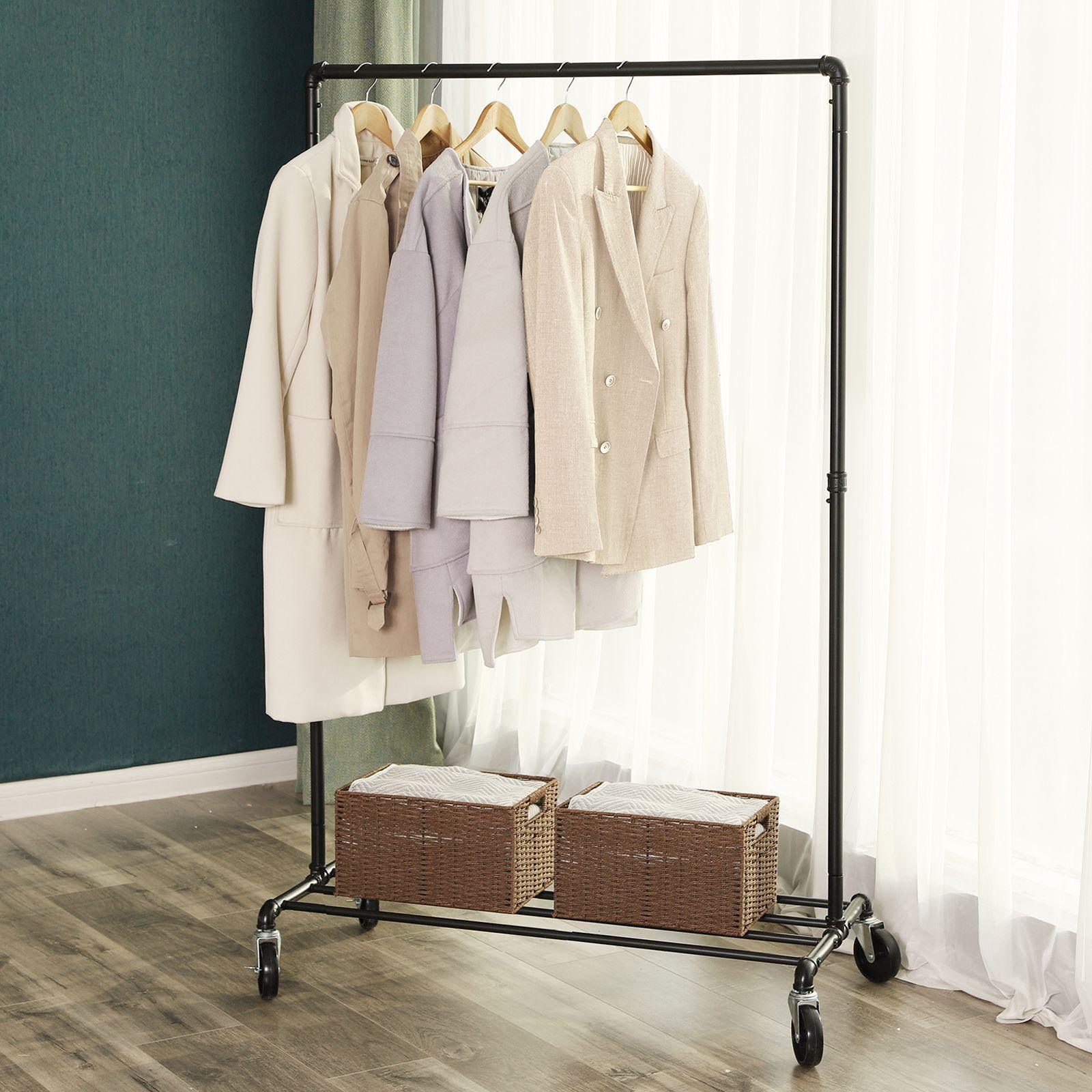 Clothing Rack on Wheels Black FredCo