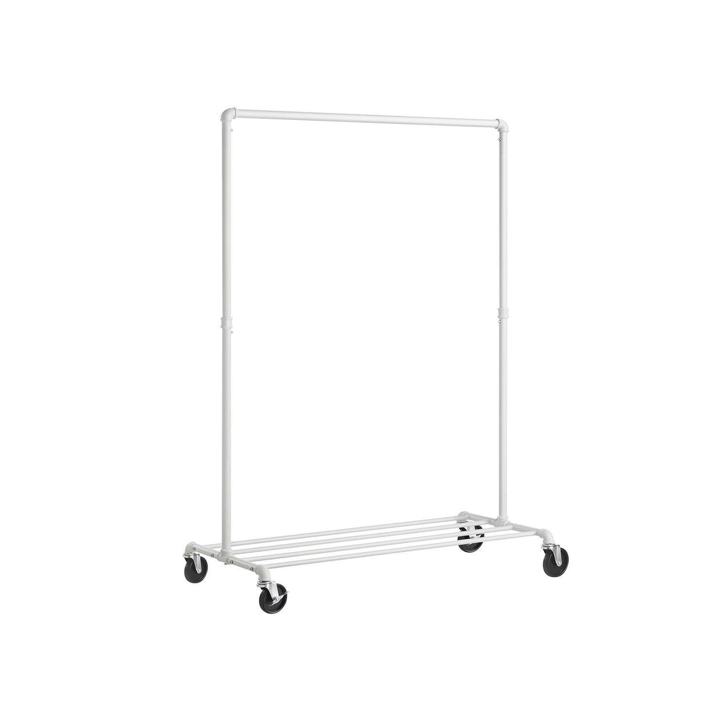 Clothing Rack on Wheels White FredCo