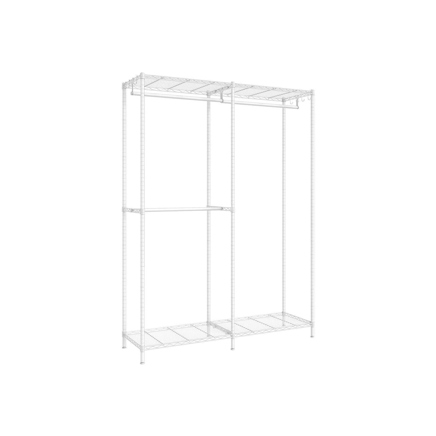 Clothing Rack with Adjustable Shelves and Hanging Rails Cloud White FredCo