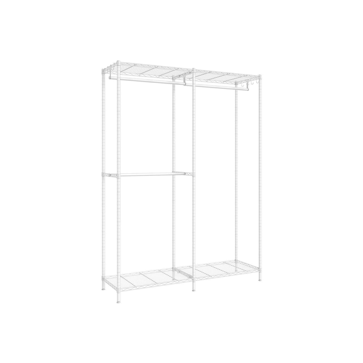 Clothing Rack with Adjustable Shelves and Hanging Rails Cloud White FredCo