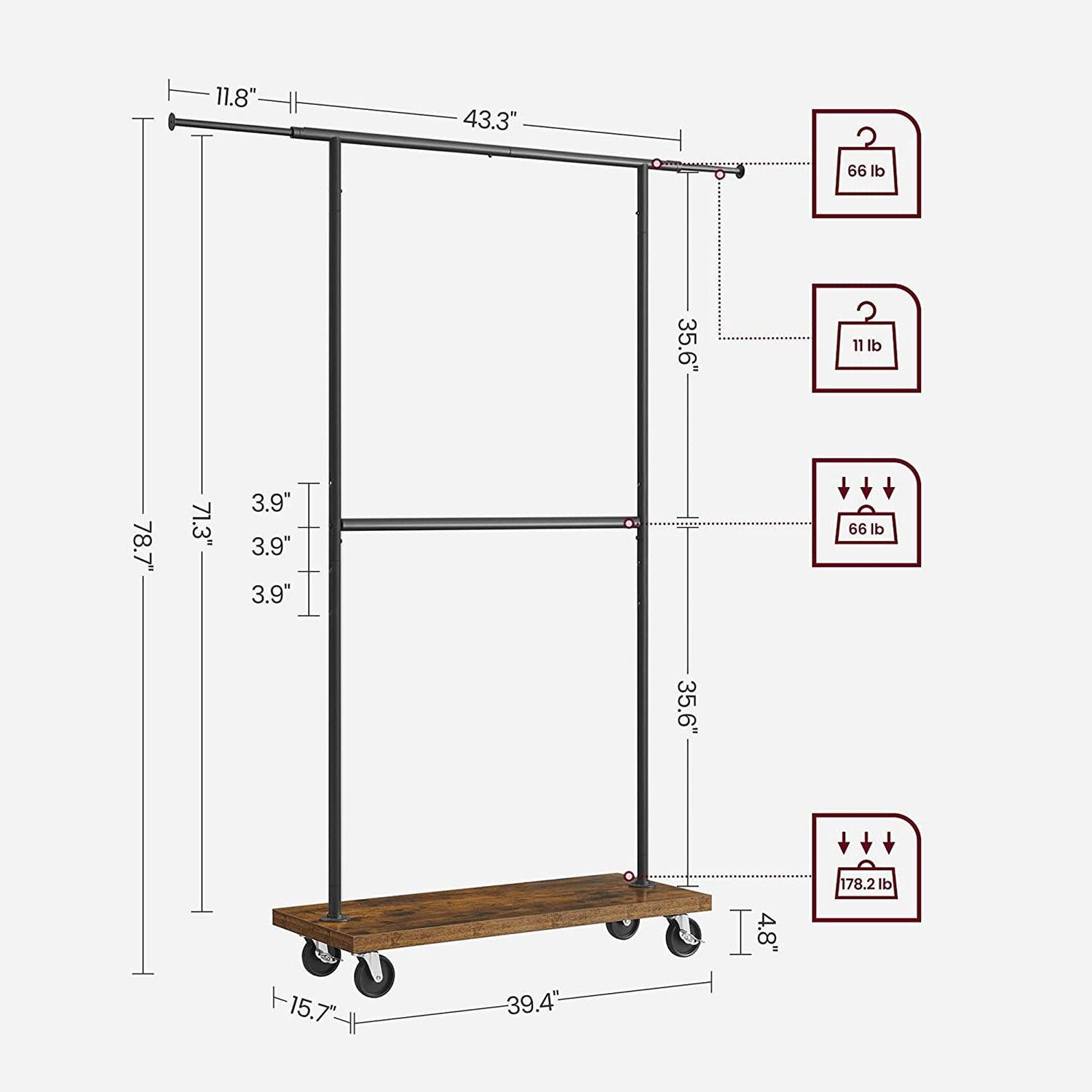 Clothing Rack with Wheels FredCo