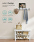 Coat Rack and 3-Tier Bamboo Shoe Bench Set Cloud White FredCo