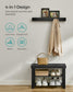 Coat Rack and 3-Tier Bamboo Shoe Bench Set Ink Black FredCo