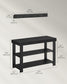 Coat Rack and 3-Tier Bamboo Shoe Bench Set Ink Black FredCo