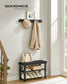 Coat Rack and 3-Tier Bamboo Shoe Bench Set Ink Black FredCo