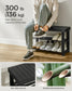 Coat Rack and 3-Tier Bamboo Shoe Bench Set Ink Black FredCo