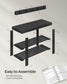Coat Rack and 3-Tier Bamboo Shoe Bench Set Ink Black FredCo