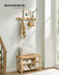 Coat Rack and 3-Tier Bamboo Shoe Bench Set Natural Beige FredCo
