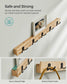 Coat Rack and 3-Tier Bamboo Shoe Bench Set Natural Beige FredCo