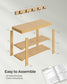 Coat Rack and 3-Tier Bamboo Shoe Bench Set Natural Beige FredCo