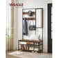 Coat Rack Shoe Bench with Mirror FredCo