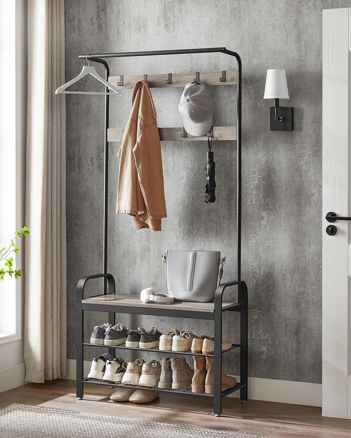 Coat Rack with Shoe Bench FredCo