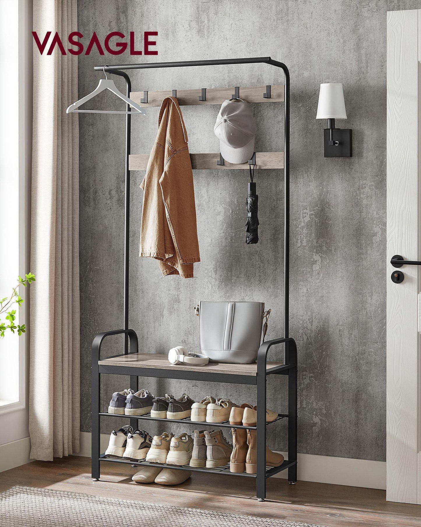 Coat Rack with Shoe Bench FredCo