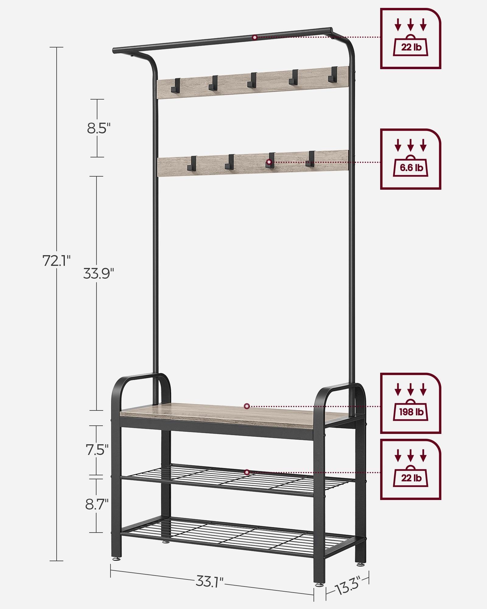 Coat Rack with Shoe Bench FredCo