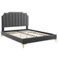 Colette Full Performance Velvet Platform Bed, MOD-6888 FredCo