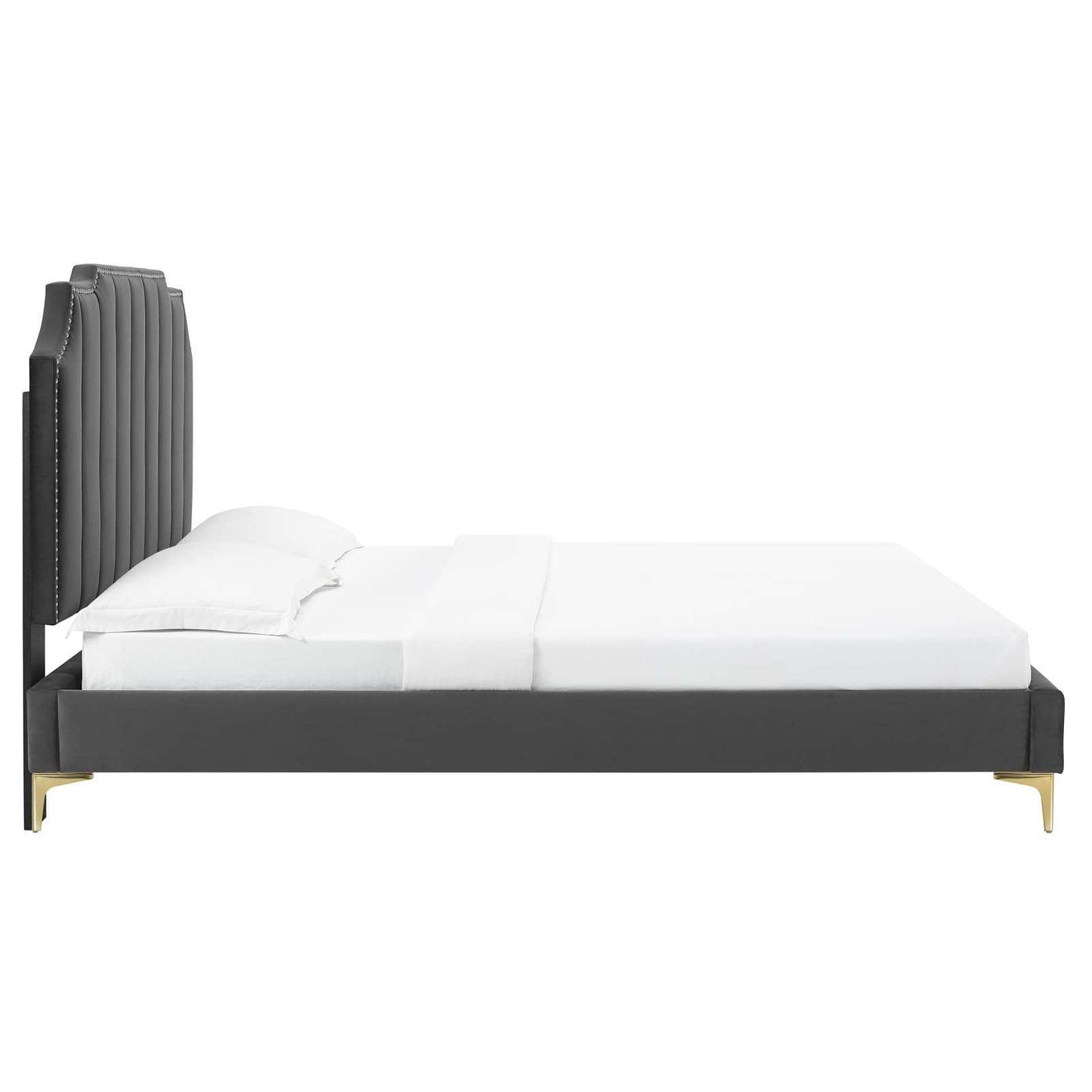 Colette Full Performance Velvet Platform Bed, MOD-6888 FredCo