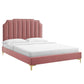 Colette Full Performance Velvet Platform Bed, MOD-6888 FredCo